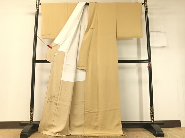 平和屋着物●松尾光琳監修　色無地　薄香色　鬼しぼ縮緬　健勝苑扱い　正絹　逸品　CABD8319vp