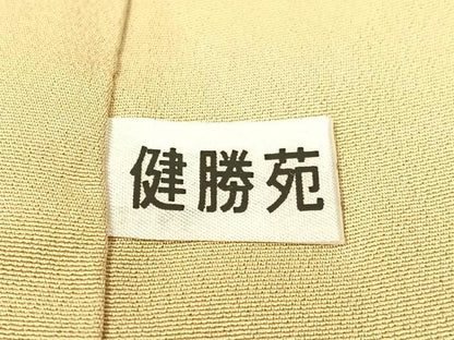 平和屋着物●松尾光琳監修　色無地　薄香色　鬼しぼ縮緬　健勝苑扱い　正絹　逸品　CABD8319vp