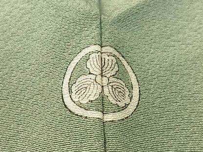 平和屋着物●上質な色無地　千草色　正絹　逸品　CABD8321vp
