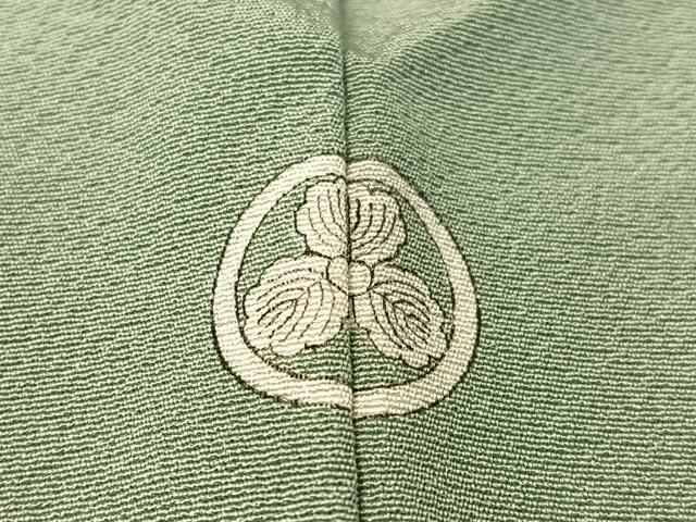 平和屋着物●上質な色無地　千草色　正絹　逸品　CABD8321vp