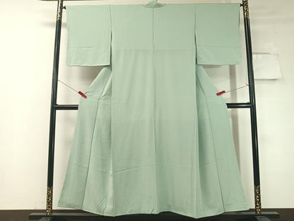 平和屋着物●上質な色無地　白藍色　正絹　逸品　未使用　CABD8324vp