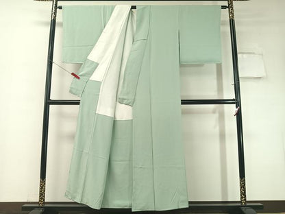 平和屋着物●上質な色無地　白藍色　正絹　逸品　未使用　CABD8324vp