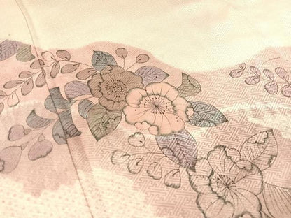 平和屋着物●訪問着　辻が花　絞り　手描き　正絹　逸品　未使用　CABD8329vp