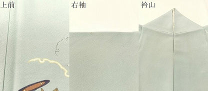 平和屋着物●訪問着　手描き　雪輪糸巻き舞桜　暈し染め　正絹　逸品　CABD8330vp