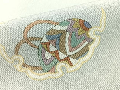 平和屋着物●訪問着　手描き　雪輪糸巻き舞桜　暈し染め　正絹　逸品　CABD8330vp