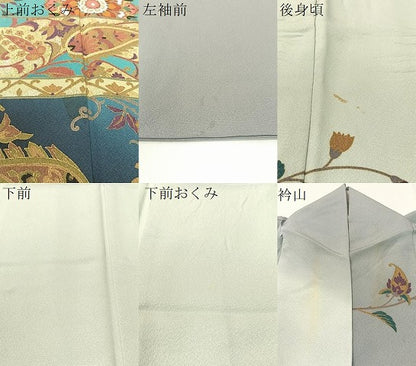 平和屋着物●訪問着　更紗唐草文　暈し染め　金彩　正絹　逸品　CABD8331vp