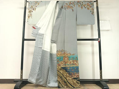 平和屋着物●訪問着　更紗唐草文　暈し染め　金彩　正絹　逸品　CABD8331vp