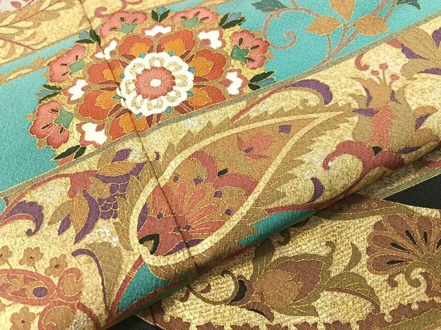 平和屋着物●訪問着　更紗唐草文　暈し染め　金彩　正絹　逸品　CABD8331vp