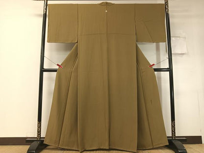 平和屋着物●上質な色無地　田野巧匠　朽葉色　正絹　逸品　未使用　CABD8335vp