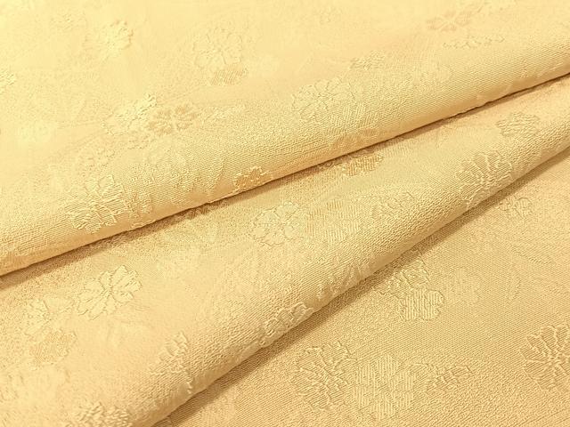 平和屋着物●上質な色無地　七宝花地紋　蜂蜜色　正絹　逸品　CABD8336vp
