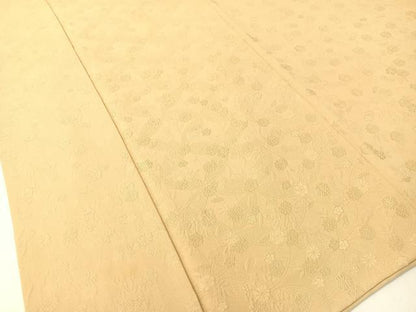 平和屋着物●上質な色無地　七宝花地紋　蜂蜜色　正絹　逸品　CABD8336vp