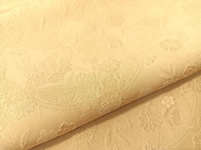 平和屋着物●上質な色無地　七宝花地紋　蜂蜜色　正絹　逸品　CABD8336vp 平和屋着物○上質な色無地 七宝花地紋 蜂蜜色 正絹 逸品 CABD8336vp