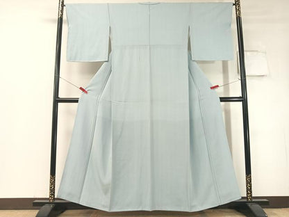 平和屋着物●上質な色無地　空色　正絹　逸品　CABD8338vp