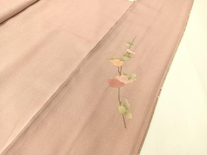 平和屋着物●訪問着　立波扇面熨斗花文　暈し染め　金彩　正絹　逸品　CABD8339vp