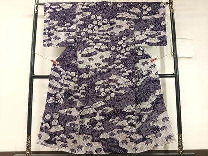 平和屋着物●訪問着　総絞り　雪景色　正絹　逸品　CABD8343vp