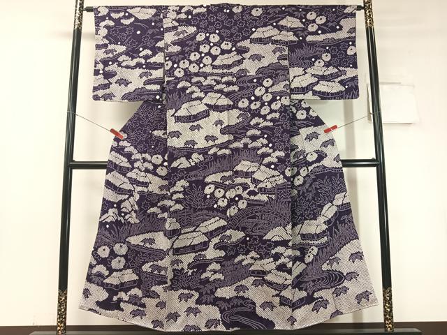 平和屋着物●訪問着　総絞り　雪景色　正絹　逸品　CABD8343vp