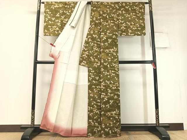 平和屋着物●上質な小紋　霞枝垂れ桜　金彩　正絹　逸品　CABD8345vp