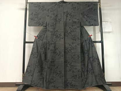 平和屋着物●本場大島紬　立波菊花文　正絹　逸品　CABD8348vp