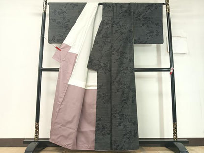 平和屋着物●本場大島紬　立波菊花文　正絹　逸品　CABD8348vp