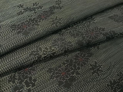 平和屋着物●本場大島紬　立波菊花文　正絹　逸品　CABD8348vp