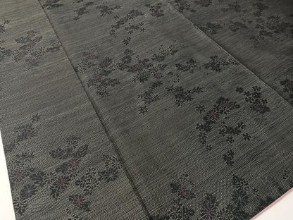 平和屋着物●本場大島紬　立波菊花文　正絹　逸品　CABD8348vp