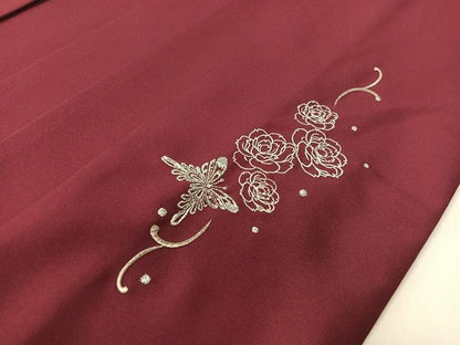 平和屋着物●女性　行燈袴　NICOLE　総刺繍　薔薇　舞蝶文　ラメ糸　洗える着物　CABD8360vp