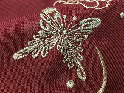 平和屋着物●女性　行燈袴　NICOLE　総刺繍　薔薇　舞蝶文　ラメ糸　洗える着物　CABD8360vp