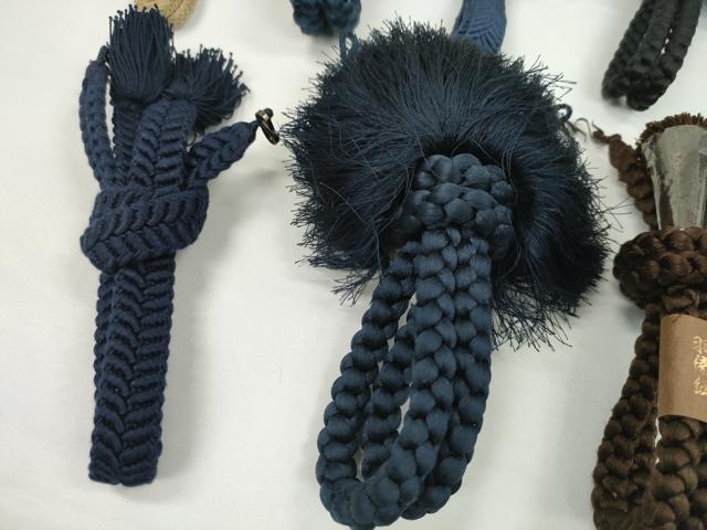 平和屋着物▼男性 和装小物 羽織紐まとめて10点 高麗組 笹浪組 黒 茶 紺瑠璃 褐返色 丸組 夏用あり 未使用あり 逸品CABD8524ju