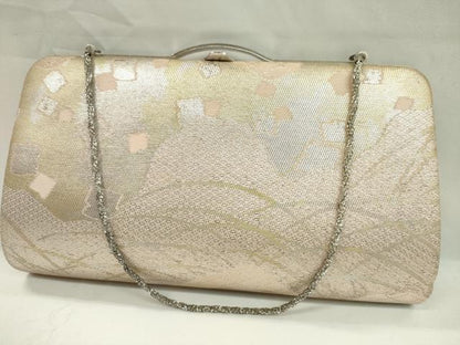 平和屋着物▼和装小物 和装バッグまとめて３点 ハンドバッグ 御所車花文 エ霞地紙重ね蝶文 金銀糸 逸品 CABD8559ju
