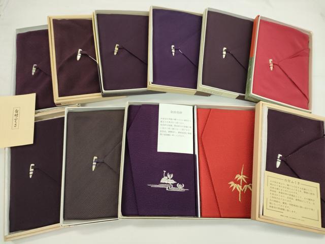 平和屋着物▼和装小物 ふくさまとめて１１点 台付き袱紗 刺繍 縮緬 竹 金銀糸 逸品 CABD8575ju