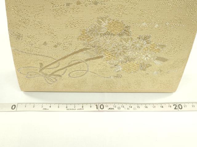平和屋着物▼和装小物 和装バッグまとめて３点 ハンドバッグ 遠山風景文 花車 亀甲重ね 金銀糸 逸品 CABD8618ju
