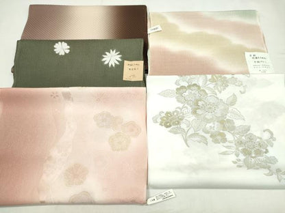 平和屋着物★和装小物　帯揚げ5枚セット　正絹　全て丹後ちりめん　逸品　未使用　CABD8650ju