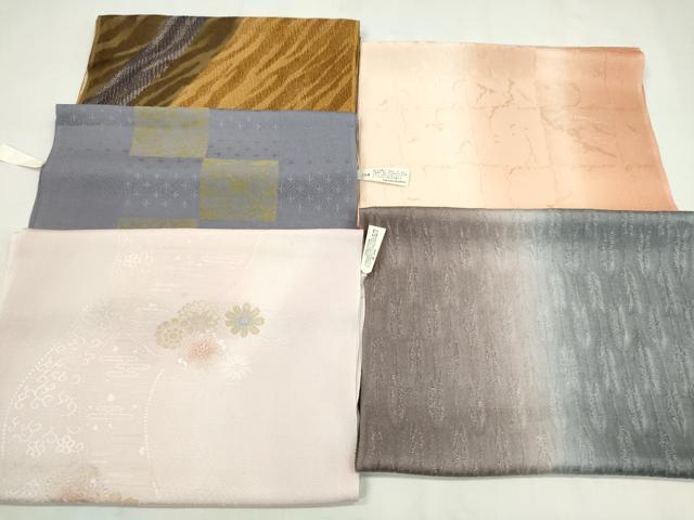 平和屋着物★和装小物　帯揚げ5枚セット　正絹　全て丹後ちりめん　逸品　未使用　CABD8652ju