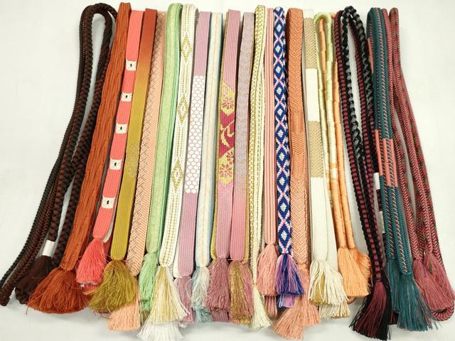 平和屋着物●和装小物　帯締め20本セット　高麗組　変わり貝の口組　唐組　大和組　鴨川組　礼装用　金糸　未使用あり　逸品　CABD8685ju