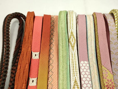 平和屋着物●和装小物　帯締め20本セット　高麗組　変わり貝の口組　唐組　大和組　鴨川組　礼装用　金糸　未使用あり　逸品　CABD8685ju