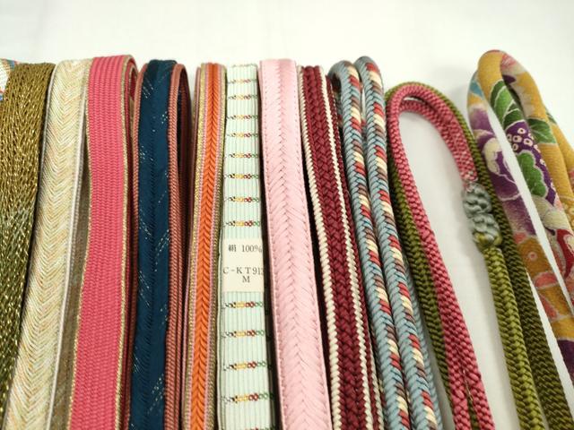 平和屋着物●和装小物　帯締め20本セット　高麗組　笹浪組　奈良組　丸ぐけ　金糸　未使用あり　逸品　CABD8686ju