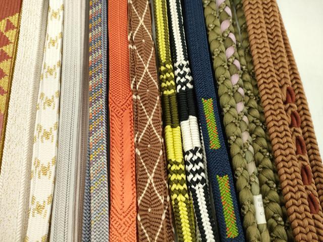 平和屋着物●和装小物　帯締め20本セット　高麗組　畝打組　唐組　小田巻き　金糸　長尺あり　未使用あり　逸品　CABD8694ju