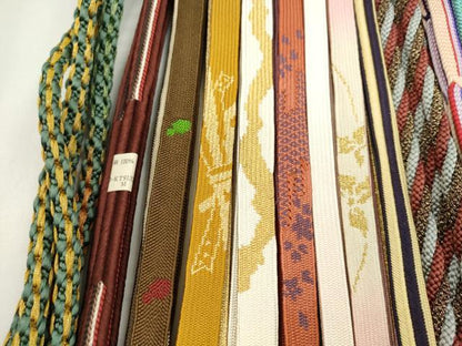 平和屋着物●和装小物　帯締め20本セット　高麗組　奈良組　鴨川組　礼装用　金糸　長尺あり　未使用あり　逸品　CABD8704ju