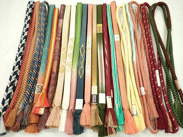 平和屋着物●和装小物　帯締め20本セット　高麗組　奈良組　鴨川組　礼装用　伊賀手組み紐　草木染　金糸　未使用多数　逸品　CABD8705ju
