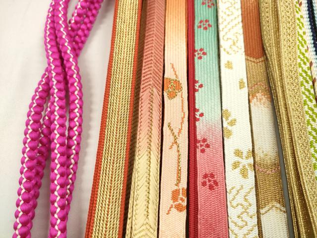 平和屋着物●和装小物　帯締め20本セット　高麗組　唐組　変わり貝の口組　奈良組　龍村柄　礼装用　金糸　未使用あり　逸品　CABD8710ju