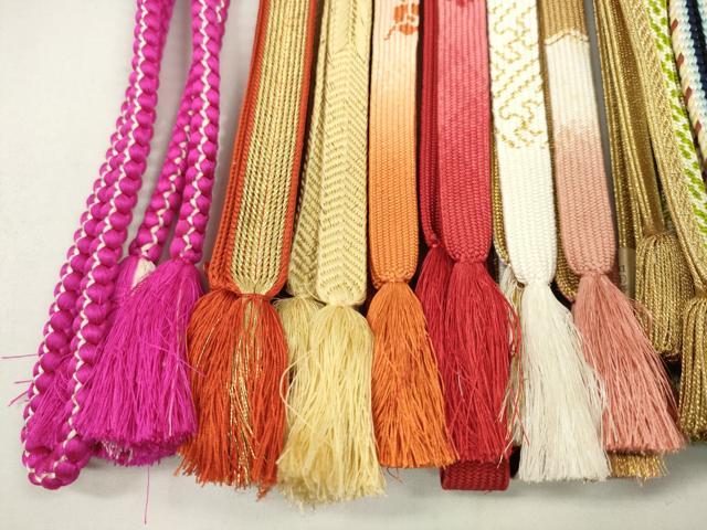 平和屋着物●和装小物　帯締め20本セット　高麗組　唐組　変わり貝の口組　奈良組　龍村柄　礼装用　金糸　未使用あり　逸品　CABD8710ju