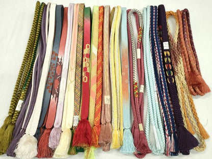 平和屋着物●和装小物　帯締め20本セット　高麗組　大和組　笹浪組　奈良組　礼装用　金糸　未使用あり　逸品　CABD8712ju