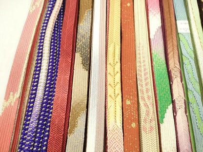 平和屋着物●和装小物　帯締め20本セット　高麗組　丸組　礼装用　金銀糸　長尺あり　未使用あり　逸品　CABD8717ju