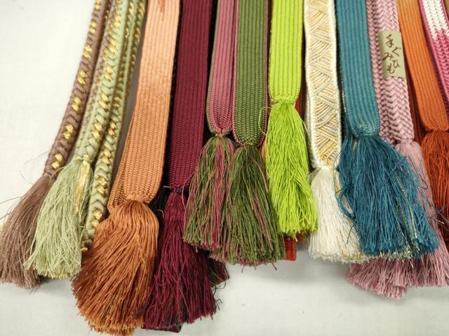 平和屋着物●和装小物　帯締め20本セット　高麗組　奈良組　礼装用　金糸　長尺あり　未使用あり　逸品　CABD8724ju