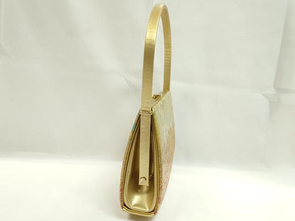 平和屋着物▼和装小物　和装バッグ　ハンドバッグ　椿花文　箔散らし　金鷲本舗謹製　KINWASHI　金彩　逸品　CABD8756ju