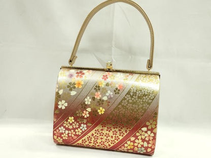 平和屋着物▼和装小物　和装バッグ　ハンドバッグ　舞桜　金彩　逸品　CABD8758ju