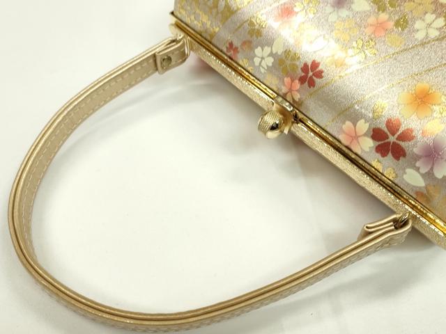 平和屋着物▼和装小物　和装バッグ　ハンドバッグ　舞桜　金彩　逸品　CABD8758ju