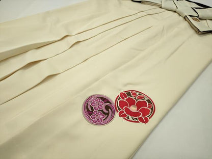 平和屋着物●女性　行灯袴　総刺繍　花丸文　金糸　洗える着物　CABD8802gh