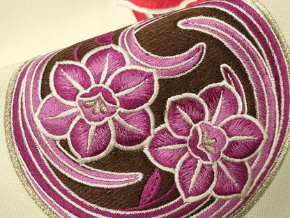 平和屋着物●女性　行灯袴　総刺繍　花丸文　金糸　洗える着物　CABD8802gh