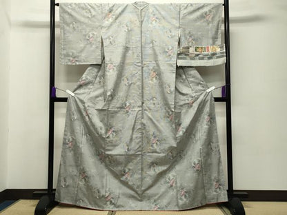 平和屋着物●都喜ヱ門　本場大島紬　白大島　7マルキ　総絣　風の微笑　藤絹織物謹製　証紙付き　正絹　逸品　未使用　CABD8804gh